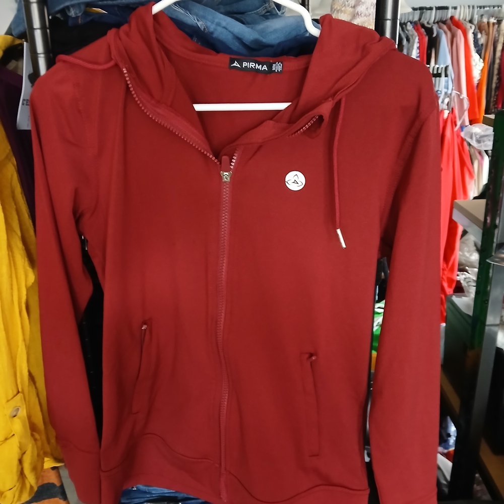 Women's Burgundy Zip-Up Hoodie